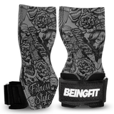BEINGFIT パワーグリップ 筋トレ 握力補助 デッドリフト 懸垂 ラットプルダウン 男女兼用 正規品 2個セット